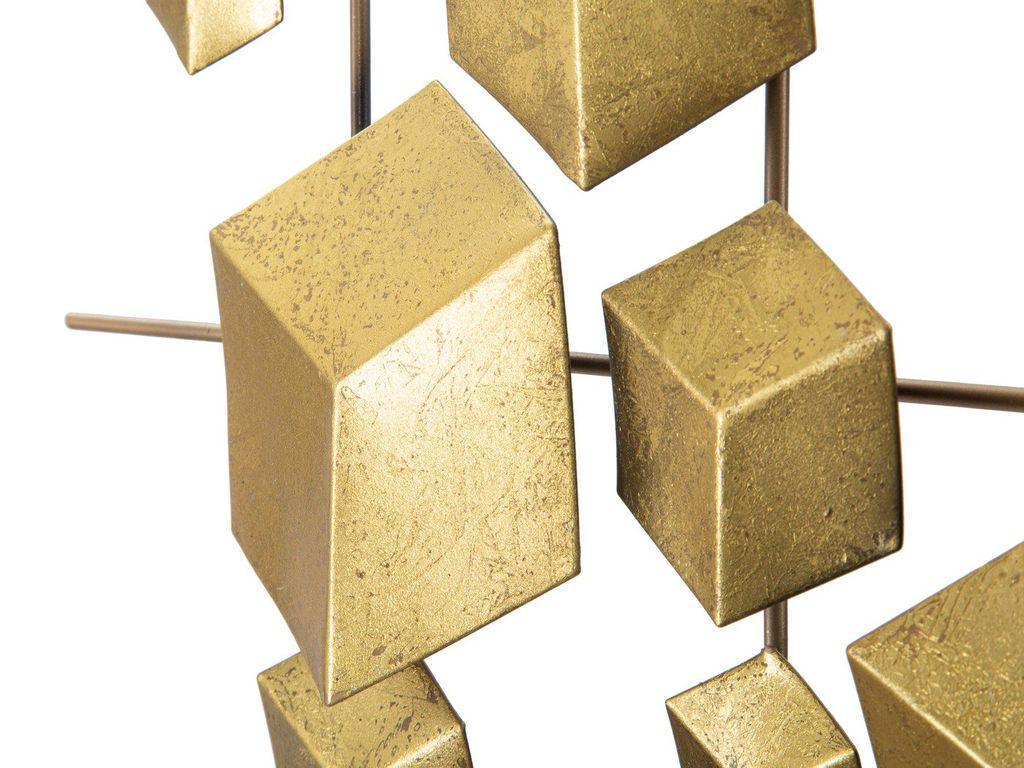 Geometrikus fali dekoráció, kockák arany - cubisme - butopêa